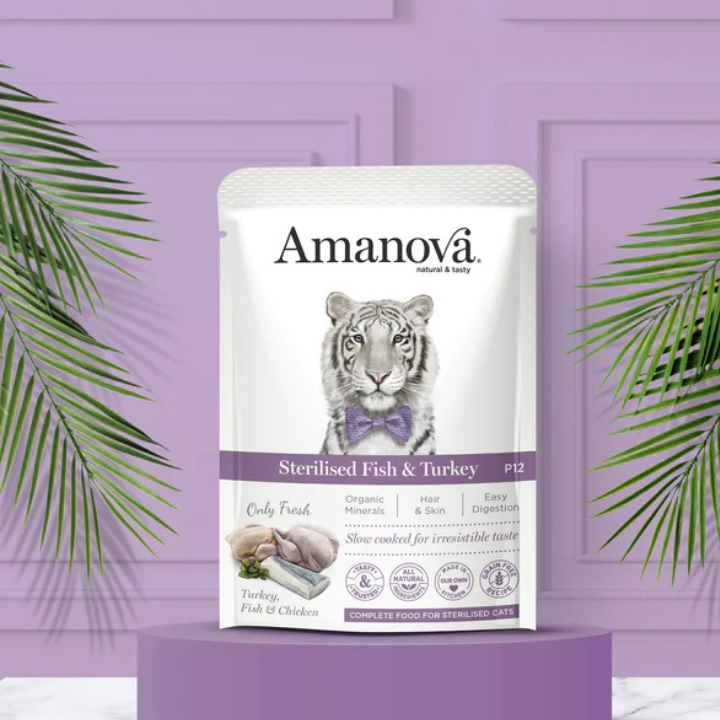 Amanova Sterilised Cat Fish & Turkey (sobre 85 g)