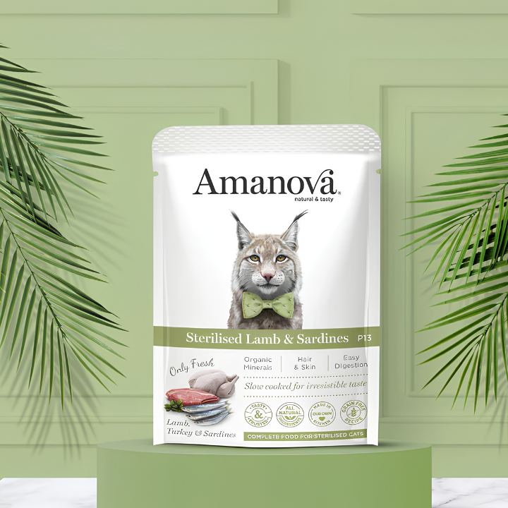 Amanova Sterilised Cat Lamb & Sardines (sobre 85 g)