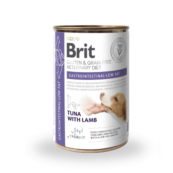 Brit GF Veterinary Diet Gastrointestinal Low Fat lata 400 g (perros)